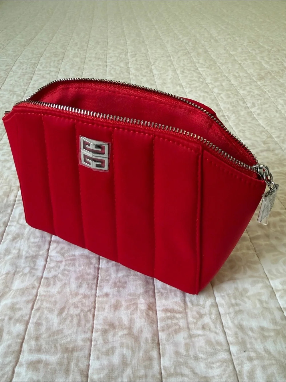 Givenchy Red Quilted Cosmetic Pouch